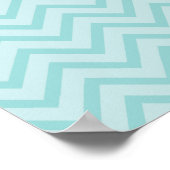 Funny Black Mustache und blaues Zickzack Muster Poster (Ecke)