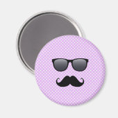 Funny Black Mustache und Brille Magnet (Vorderseite/Rückseite)