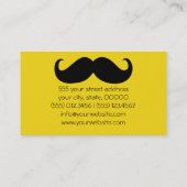 Funny Black Mustache und Schlicht Gelb Visitenkarte (Rückseite)