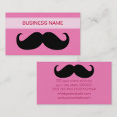 Funny Black Mustache und Schlicht Pink Visitenkarte (Vorne/Hinten)