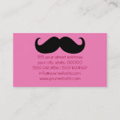 Funny Black Mustache und Schlicht Pink Visitenkarte (Rückseite)