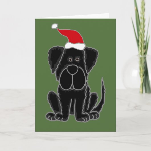 Funny Black Newfundland Hund Weihnachten (Vorderseite)
