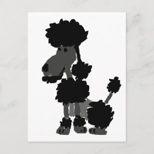 Funny Black Poodle Art Original Postkarte