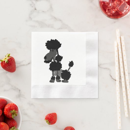 Funny Black Poodle Dog Kunst Serviette (Beispiel)