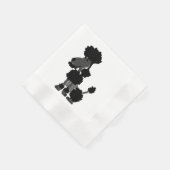 Funny Black Poodle Dog Kunst Serviette (Ecke)