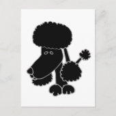 Funny Black Poodle Puppy Hund Cartoon Postkarte (Vorderseite)