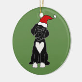 Funny Black Portugiesischer Wasserhund Weihnachten Keramik Ornament (Links)