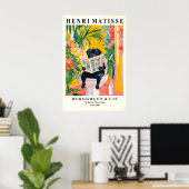 Funny Black Pug Bathroom Print Matisse Style Poster (Heimbüro)