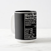 Funny Black Queen ernährungswissenschaftliche Fakt Zweifarbige Tasse (Vorderseite Links)