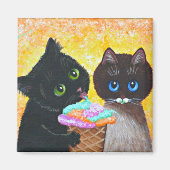 Funny Black Ragdoll Cat Creationarts Magnet (Vorne)
