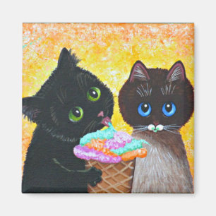 Funny Black Ragdoll Cat Creationarts Magnet