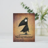 Funny Black Raven von Edgar Allen Poe - Nevermore Postkarte (Stehend Vorderseite)
