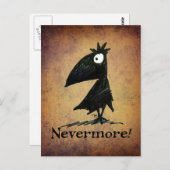 Funny Black Raven von Edgar Allen Poe - Nevermore Postkarte (Vorne/Hinten)
