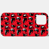 Funny Black Red Cat Fitness Case-Mate iPhone Hülle (Rückseite (Horizontal))