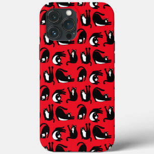 Funny Black Red Cat Fitness Case-Mate iPhone Hülle