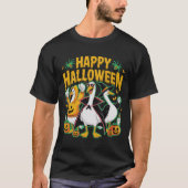 Funny Black Retro Halloween Gänse Cartoon Graphic T-Shirt (Vorderseite)