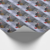 Funny Black Rooster Santa Claus Geschenkpapier (Ecke)