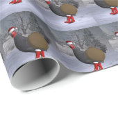 Funny Black Rooster Santa Claus Geschenkpapier (Rolleneckpunkt)