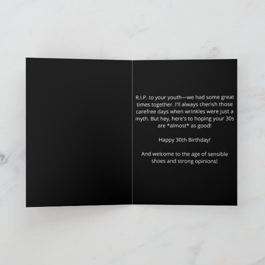 Funny Black Sensenmann Tod meiner Jugend 30. Gebur Karte (Innenseite)