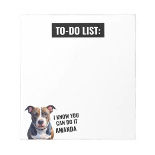 Funny Black Serious Pit Bull zu tun Liste Notizblock