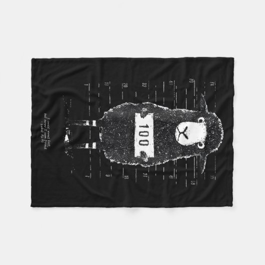 Funny Black Sheep Mugshot Lost But Found Humor Fun Fleecedecke (Vorderseite (Horizontal))