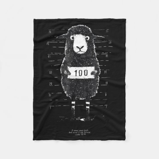Funny Black Sheep Mugshot Lost But Found Humor Fun Fleecedecke (Vorderseite)
