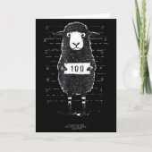 Funny Black Sheep Mugshot Lost But Found Humor Fun Karte (Vorderseite)