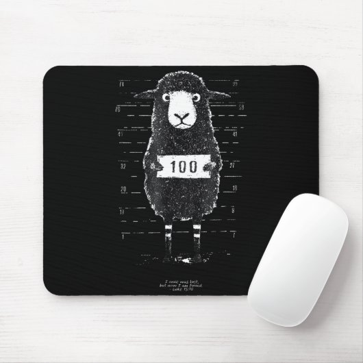 Funny Black Sheep Mugshot Lost But Found Humor Fun Mousepad (Mit Mouse)