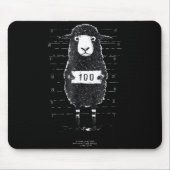 Funny Black Sheep Mugshot Lost But Found Humor Fun Mousepad (Vorne)