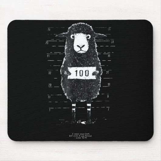 Funny Black Sheep Mugshot Lost But Found Humor Fun Mousepad (Vorne)