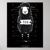 Funny Black Sheep Mugshot Lost But Found Humor Fun Poster (Vorne)