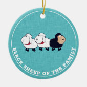Funny Black Sheep of the Family Blue Keramik Ornament (Vorne)