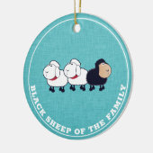 Funny Black Sheep of the Family Blue Keramik Ornament (Links)
