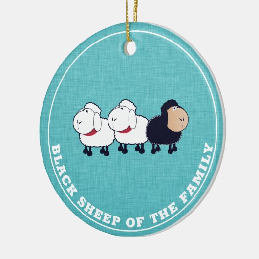 Funny Black Sheep of the Family Blue Keramik Ornament (Links)