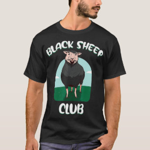 Funny Black Sheeps Club Niedliche Schafe auf dem B T-Shirt