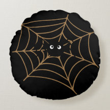 Funny Black Spider Round Throw Kissen (16")