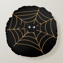 Funny Black Spider Round Throw Kissen (16")