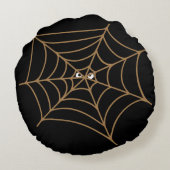 Funny Black Spider Round Throw Kissen (16") (Rückseite)