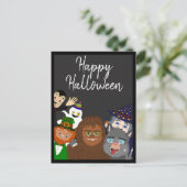 Funny Black Supernatural Creatures Happy Halloween Postkarte (Stehend Vorderseite)