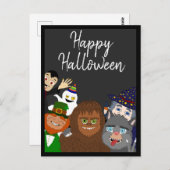 Funny Black Supernatural Creatures Happy Halloween Postkarte (Vorne/Hinten)