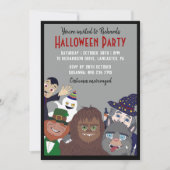 Funny Black Supernatural Halloween Costume Party Einladung (Vorderseite)