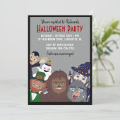 Funny Black Supernatural Halloween Costume Party Einladung (Stehend Vorderseite)