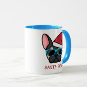 Funny Black Tan Frenchie Santa Paws Weihnachten Tasse (VorderseiteRechts)