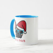 Funny Black Tan Frenchie Santa Paws Weihnachten Tasse (Vorderseite Links)