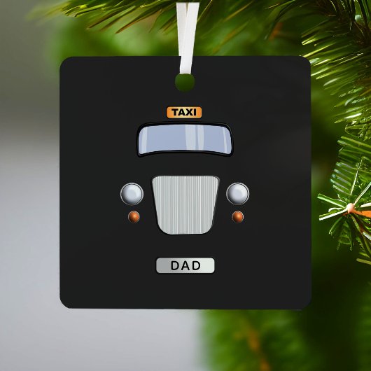 Funny Black Taxi Cab Vater Metal Ornament