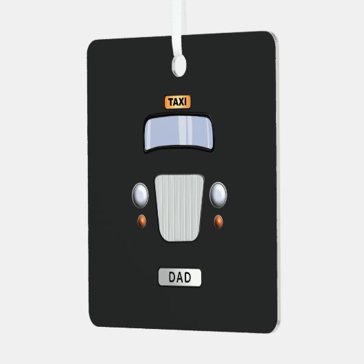 Funny Black Taxi Cab Vater Metal Ornament (Vorderseite links)