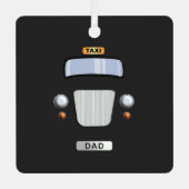 Funny Black Taxi Cab Vater Metal Ornament (Vorderseite)