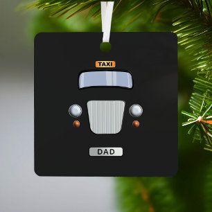 Funny Black Taxi Cab Vater Metal Ornament Aus Metall