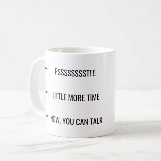 Funny Black Text Design Kaffeetasse (Vorderseite Links)