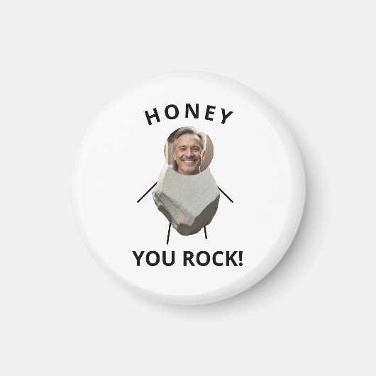 Funny Black Text Rock Foto Husband Magnet (Vorne)